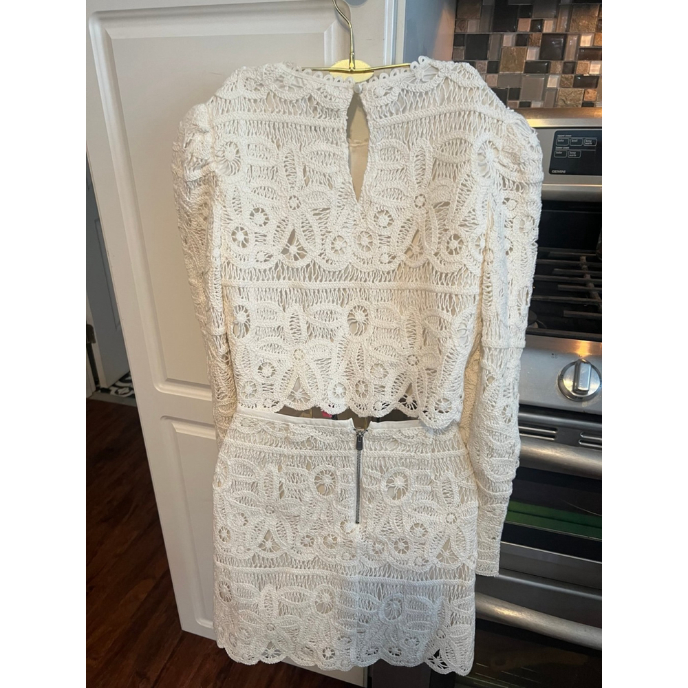 Anthropologie Saylor White Lace Bernie Top and Skirt Set - Picture 8 of 11